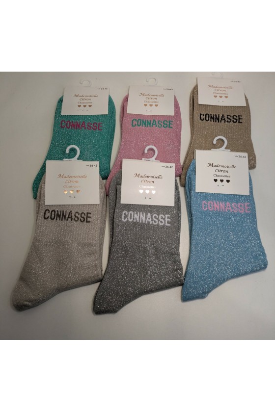 Chaussettes paillettes : Connasse
