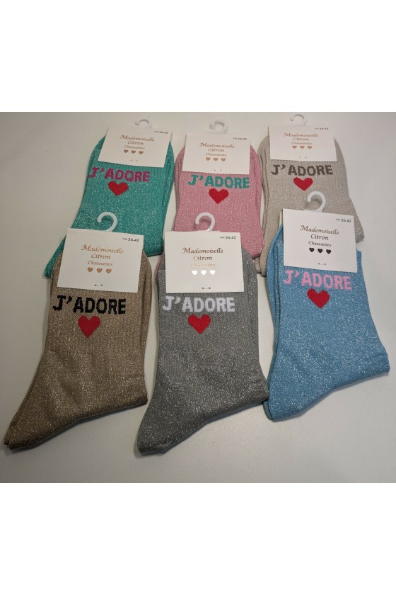 Chaussettes paillettes : J'adore