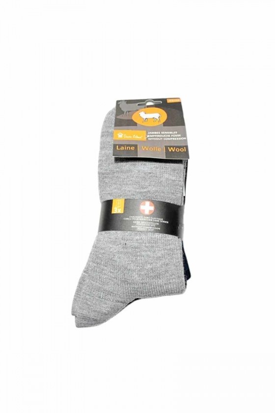 502 : Chaussettes sans élastique en laine X3