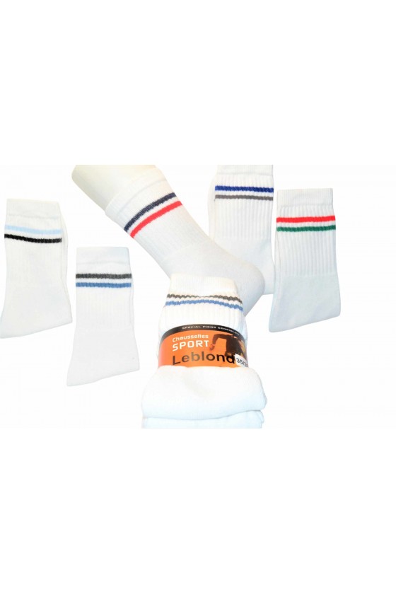 x10 Chaussettes de sport blanches pas chères