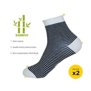 Chaussettes femme sans compression marinière " confort toute la journée "