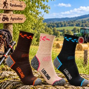 Chaussettes femme polyvalentes " Idéales pour travail et randonnée " confort et résistance