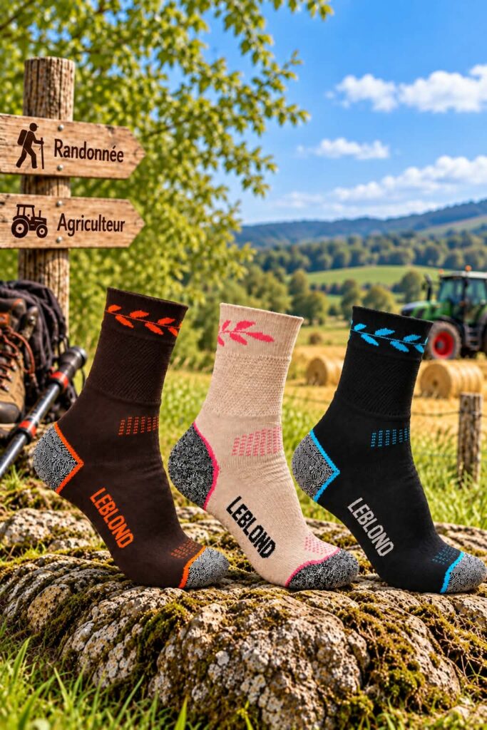 Chaussettes femme polyvalentes  » Idéales pour travail et randonnée  » confort et résistance