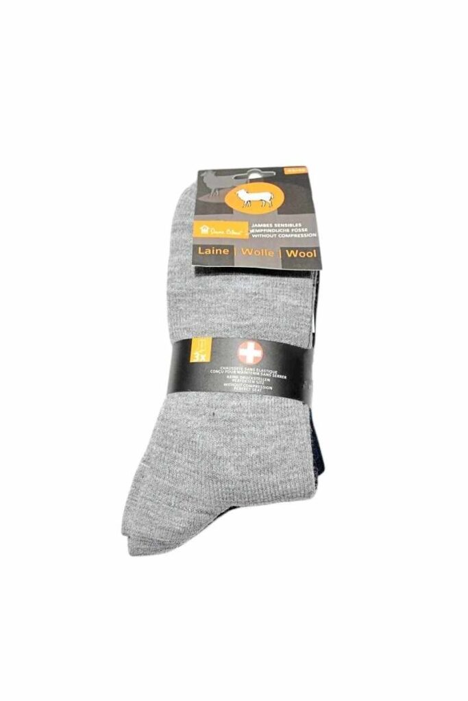 Chaussettes sans compression en laine  » Idéal jambes sensibles  » – confort et chaleur
