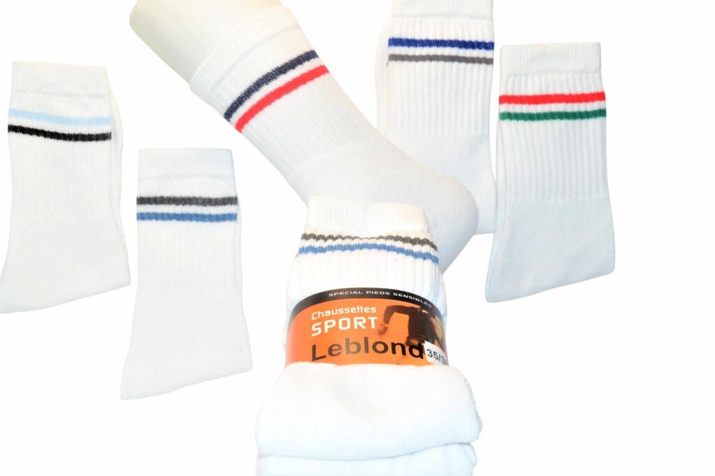Chaussettes de sport blanches en coton