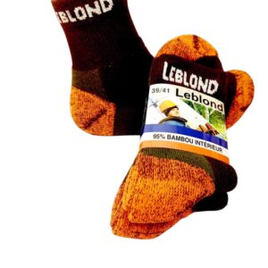 Chaussettes de travail 95% de bambou intérieur " Respirante et Confortable"