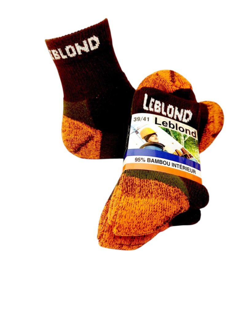Chaussettes de travail 95% de bambou intérieur  » Respirante et Confortable »