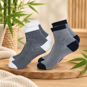 Chaussettes femme sans compression marinière " confort toute la journée "